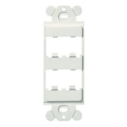 Mini Com dikdörtgen adaptörü, standart GFCI faceplates arkasında bağlar, dört Mini Com® Modülü, Siyah kabul eder.