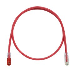 Anahtarlı, Kategori 6, diğer ucunda bir ucunda TX6 ™ PLUS Anahtarlı Modüler Plug and TX6 ™ PLUS Olmayan Anahtarlı Modüler Plug, Kırmızı, 3 metre ile UTP ara kablosu.