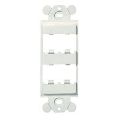 Mini Com dikdörtgen adaptörü, standart GFCI faceplates arkasında bağlar, dört Mini Com® Modülü, Kapalı Beyaz kabul eder.
