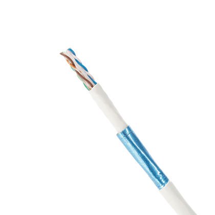 Bakır kablo, kategori 6A (SD) U / UTP, düşük duman sıfır halojen (LSZH-3), 4-çift iletkenler 26 bir, patent ile çevrili bir entegre bir çift bölme ile ayrılmış olan çiftler halinde bükülmüş HDPE yalıtımı, ile AWG bekleyen matris bandı ve bir LSZH alevle i