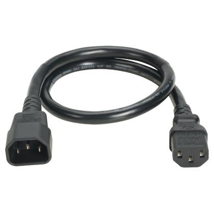 Elektrik kablosu, siyah 6.00 ft.length (1830.0mm), IEC C13 IEC C20.