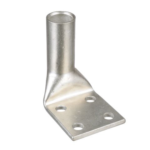 Bakır sıkıştırma pabucu 4 Delik 1500 kcmil, 1/2'' (12,7mm) saplama, 1.75'' delik aralığı 90 ° Dirsek