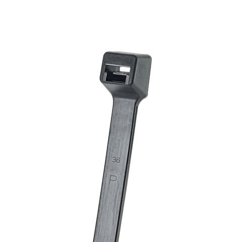 Tüm-Ty® kilit bağı, ince / esnek, ağır kesiti, 14.5 (368mm spor) uzunluğu, naylon 6.6, siyah stabilize ısı.