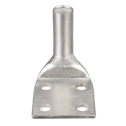 Bakır sıkıştırma pabucu 4 Delik, 500 kcmil, 1/2'' (12,7mm) saplama, 1.75'' delik aralığı 90 ° Dirsek