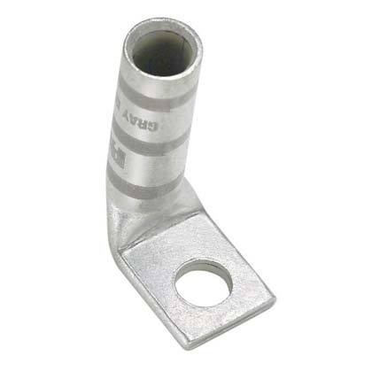Bakır Sıkıştırma lg, 1 delik, 400 kcmil, uzun Namlu, 1/2'' (12.7 mm) saplama, 90 ° bükme
