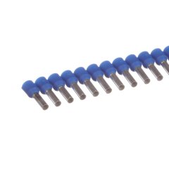 Yalıtımlı yüksükleri, mini makara üzerinde tek telli mavi DİN manşonlar, 14 AWG (2.5mm²), 0.31 (8.0mm) pim uzunluğu.