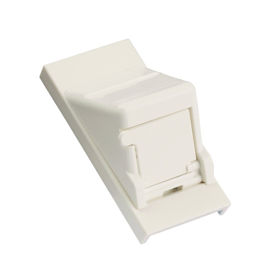 25mm x 50mm deliklerden içeri Mini Com Eğimli Kepenkli Avrupa-mod adaptör çıtçıtlı, tek Mini-Com Modülü, Arktik Beyaz kabul