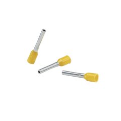 Polipropilen izole halkalar tek sarı tel DİN manşonlar, 10 AWG (6.0mm²), .71 (18.0mm) pim uzunluğu.