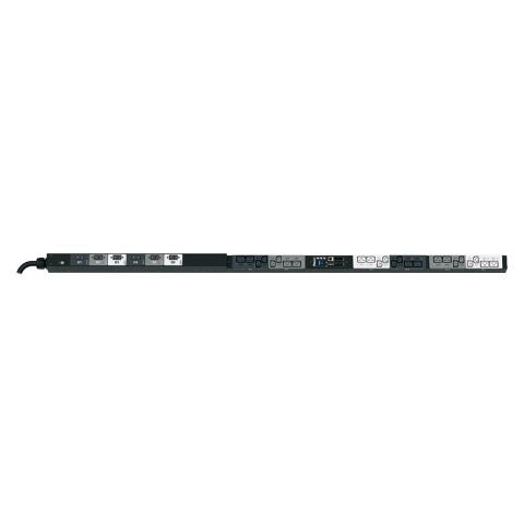 SmartZone ™ G5 başına Çıkışı (MSPO Seri) Anahtarlı izlemeli PDU Raf, 32A 3-faz, 415V, (12), bir C13 ve (12) C19 kaplar, IEC 60.309 3P + K + E 6h 32A fiş ve önlemler 68,898 ''U x 2.047'' . Siyah: W 2.1'' D (1750.1mm x 50.8mm x 53.3mm) Renkli x