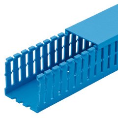 Panduct® F tipi dar yarık kablo kanalı, 1,5 W x 1.5, H, 6' uzunlukta, PVC, içsel mavi.