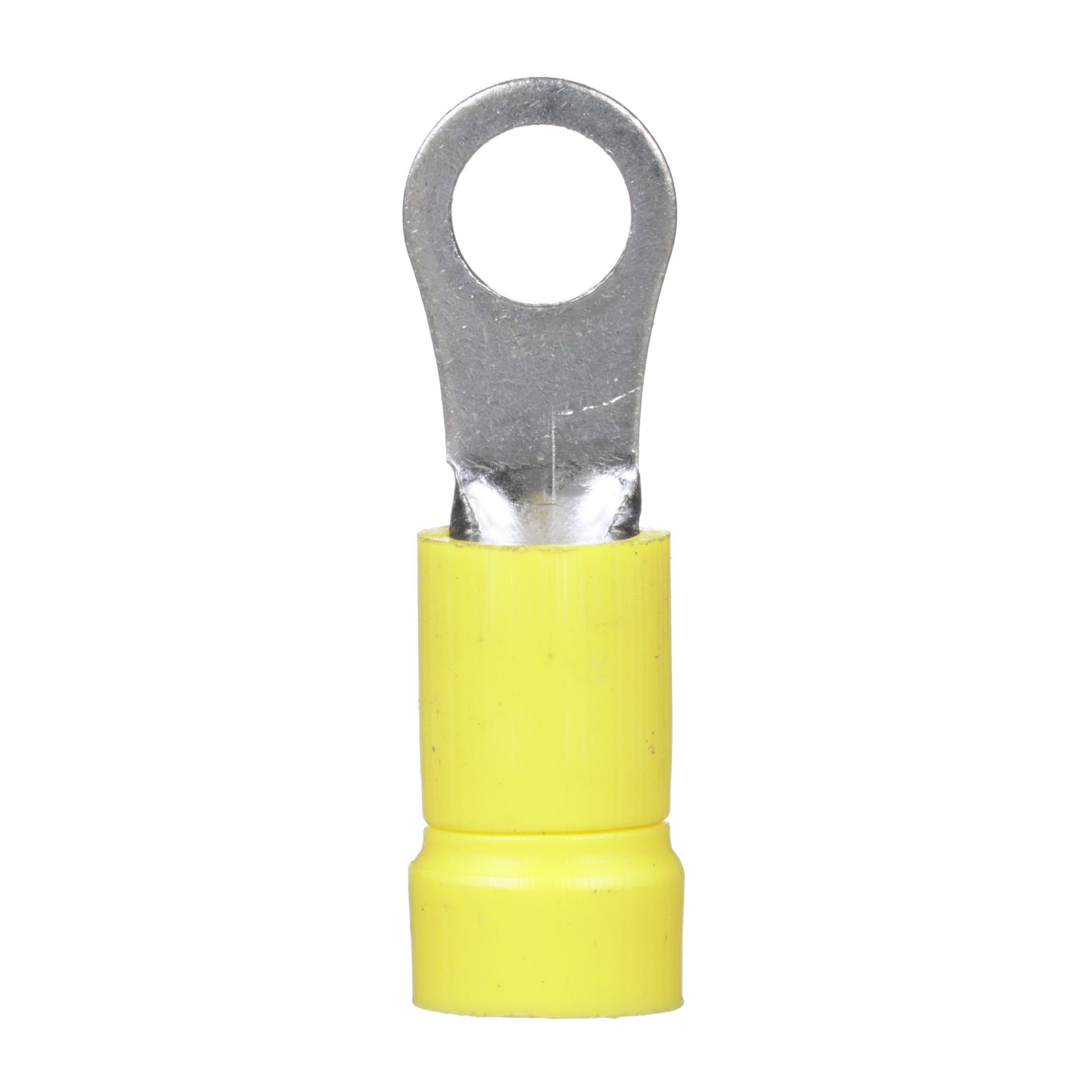 Halka Terminali, 12-10 AWG, 10. damızlık boyutu, yalıtımlı vinil, huni giriş, standart paket.