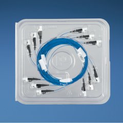 Sekiz bireysel optimize OM3 ince teller LC bağlayıcılar, 900um elyaf tamponlu.