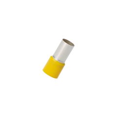 Polipropilen izole halkalar tek sarı tel DİN manşonlar, 2/0 AWG (70.0mm²) tel boyutu, 0.79 (20.0mm) Pim uzunluğu.
