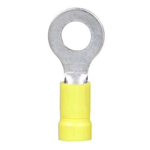 Halka Terminali, 12-10 AWG, 1/4'' damızlık boy, yalıtımlı vinil, huni giriş, standart paket.