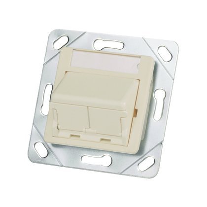 bir 1/2-boyutu ile Mini Com 50mm x 50mm adaptör kepenkli insert eğimli, iki Mini-Com modülleri kabul eder. montaj vidaları ve metal montaj plakası ile birlikte verilir. Arktik Beyaz.