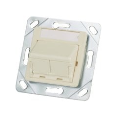 bir 1/2-boyutu ile Mini Com 50mm x 50mm adaptör kepenkli insert eğimli, iki Mini-Com modülleri kabul eder. montaj vidaları ve metal montaj plakası ile birlikte verilir. Arktik Beyaz.