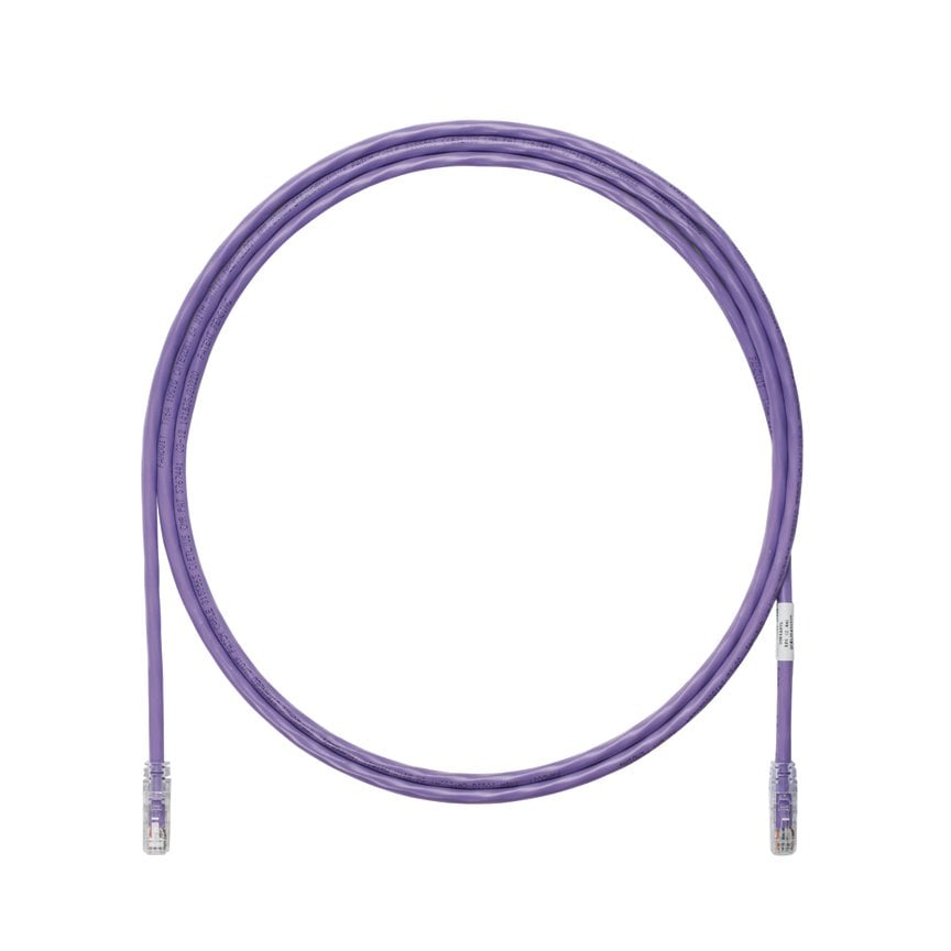 Kategori 6A, her iki ucunda TX6A ™ 10Gig ™ Modüler Fişler, Mor, 9 metre ile 10 Gb / s UTP ara kablosu.