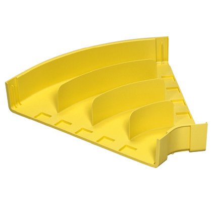 24x4 kanalı ve / veya bağlantı parçaları için bağlanan bir düz yatay bir çalışma, sarı bir 45 ° 'lik yatay dönüş oluşturmak için kullanılır.