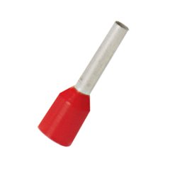 Polipropilen yalıtımlı ferüle tek tel kırmızı DIN renk uç kovanı, (1.0mm²) Kablo Boyutu, 0.31 (8.0mm) Pim Boyu genişletmiştir.