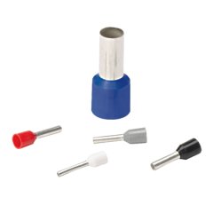 Polipropilen tek telli mavi DIN renk genişletilmiş terminal manşonlar, # 14 AWG (2.5mm²) Kablo Boyutu, 0,47 (12.0mm) Pim Boyu yüksüklüdür yalıtımlı. paket 500