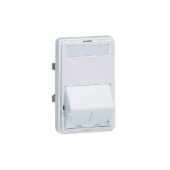 bir 1/2-boyutu ile Mini Com Danimarka tarzı kaplamasını kepenkli insert eğimli, iki Mini-Com modülleri kabul etiket ve kapak içerir. (77mmx50mm) Kuzey Grey.