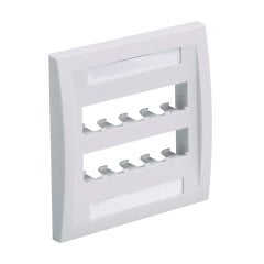Mini Com İcra serisi çift çete aynası, on Mini Com® modüllerini kabul etiket ve etiket kapağı içerir. Elektrik Fildişi.