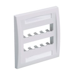 Mini Com İcra serisi çift çete aynası, on Mini Com® modüllerini kabul etiket ve etiket kapağı içerir. Uluslararası Grey.