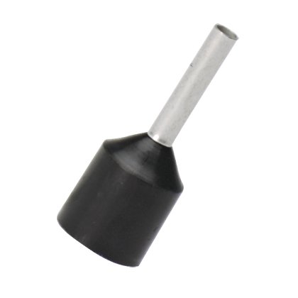 Polipropilen izole halkalar tek tel siyah DİN rengi kısa devre koruması uç kovanı 16 AWG (1,5 mm), .39 (10.0 mm) pim uzunluğunun genişletilmiş.