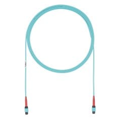 OM4 24 lif, Bağlantı, Plenum, 24F MPO Kadın 24F MPO Kadın, Metot B, optimize edilmiş IL, 44 ft, Aqua