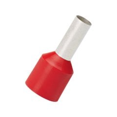 Polipropilen izole halkalar tek telli kırmızı DİN rengi kısa devre koruması uç kovanı, 8 AWG (10.0mm²), .47 (12.0mm) pim uzunluğunun genişletilmiş.