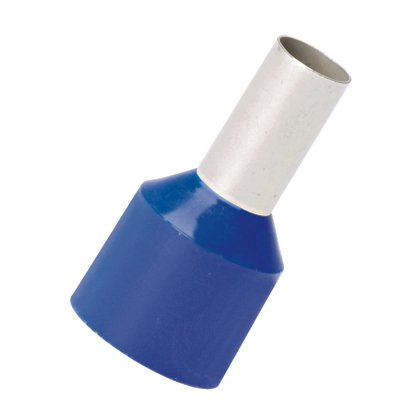 Polipropilen izole halkalar tek telli mavi DİN rengi kısa devre koruması uç kovanı, 6. AWG (16.0mm²) tel boyutu, 0.47 (12.0mm) Pim uzunluğu genişletilmiş.