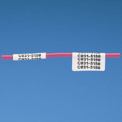 Beyaz, 12 delikli vinil kumaş etiket - 10 AWG teller, 125 / kaset, 0.50'' x 0.75'' .