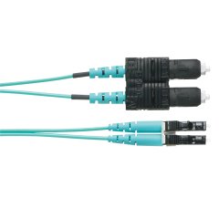 OM3 2-fiber, 1,6 mm jacket, Patchcord, Yükseltici (OFNR) derecelendirmeli, LC duplex'ten SC duplex'e, Std. IL.