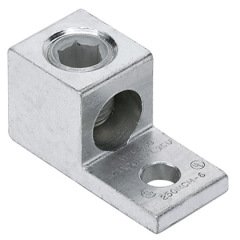 Bir delikli alüminyum, tek kovan pabucu, dar dil, 14 # - 6 AWG, 1/4'' (6.4mm) saplama deliği.