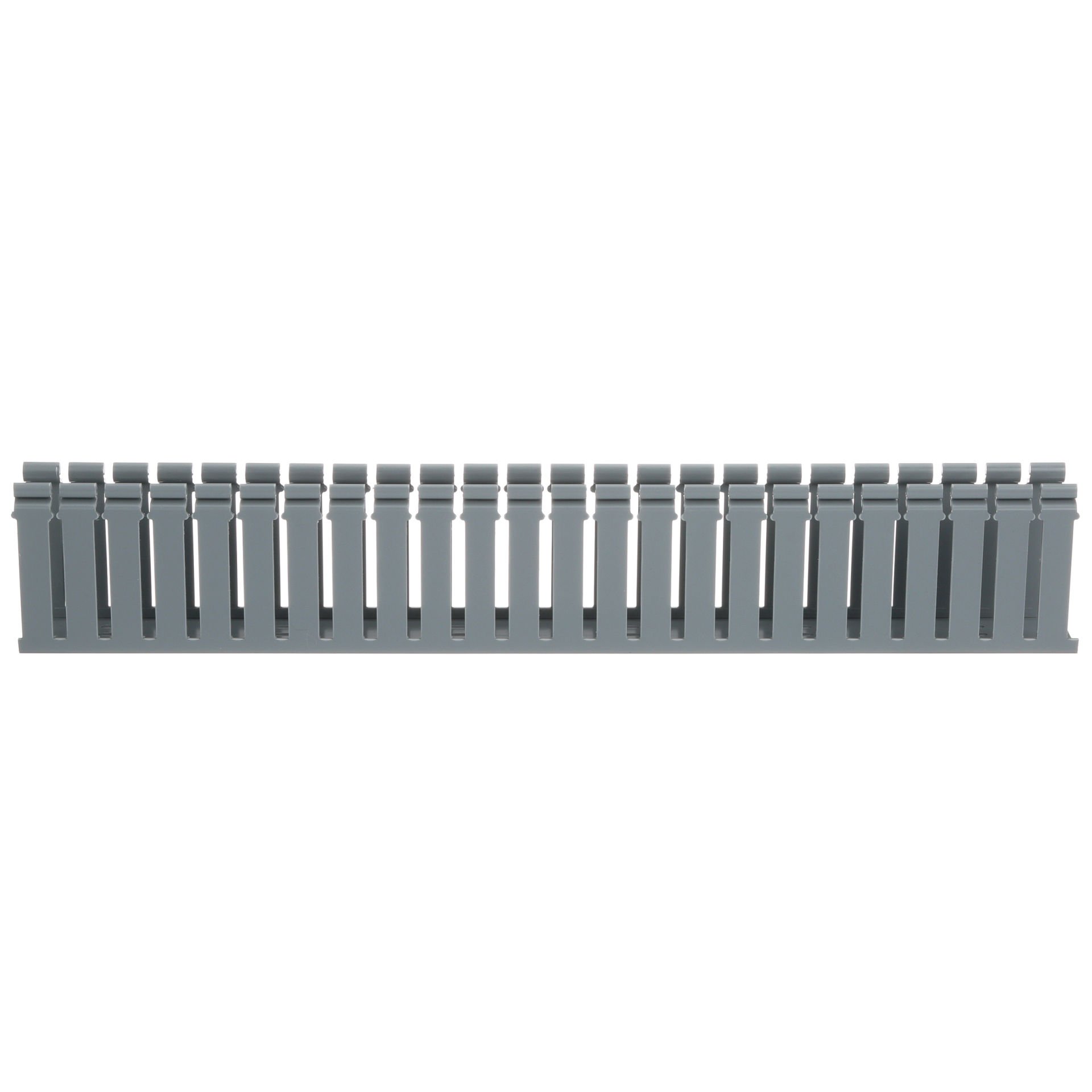 Panduct® tip H kapak geniş yarık kablo kanalı, 2 G x 4 H, 6' uzunluğunda, PVC, açık gri menteşeli.