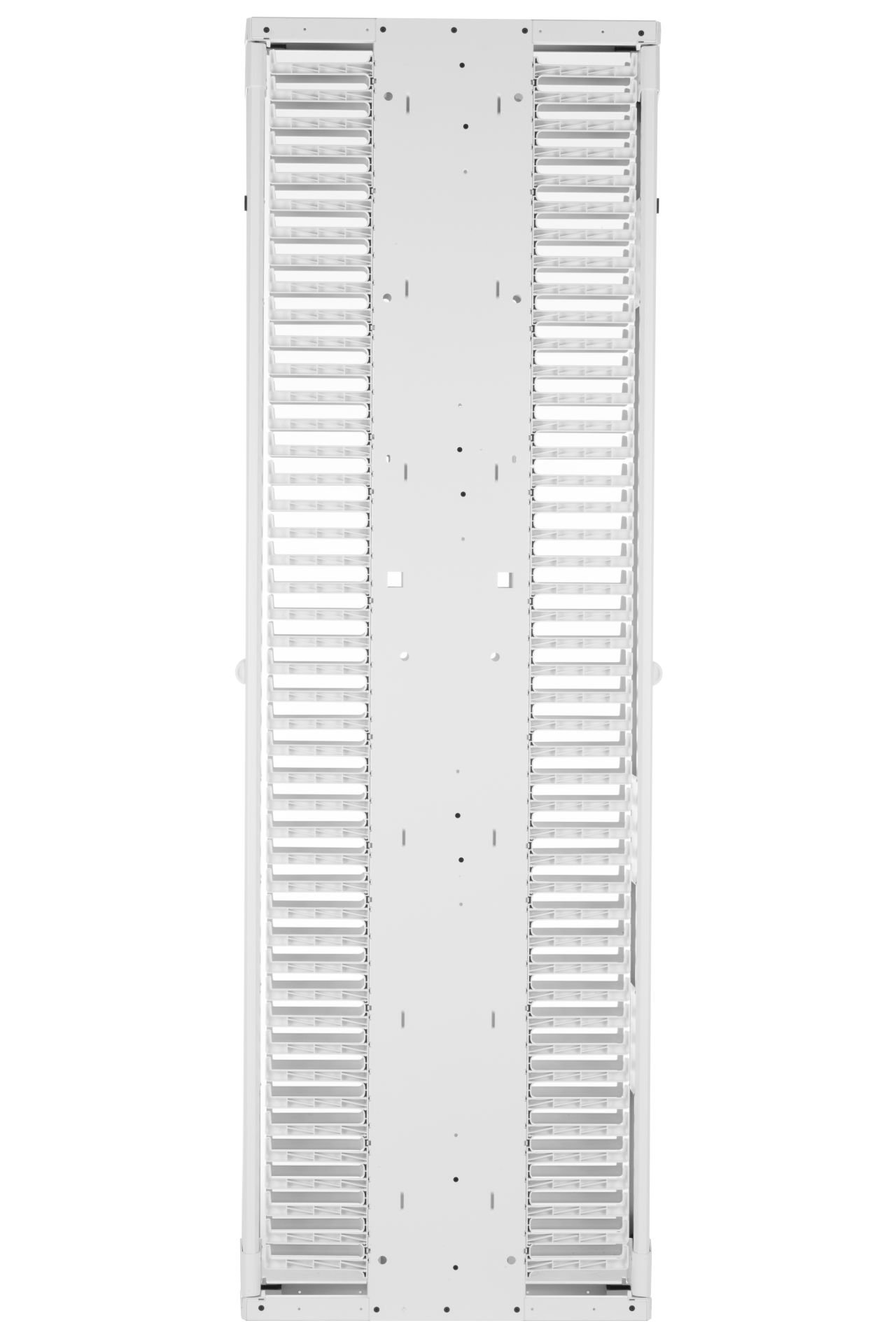 Panduit® Patchrunner® 2 Enhanced Dikey Kablo Yöneticisi çiftleri ultra yüksek yoğunluklu yeteneği ve eşsiz Sıfır RU yama özelliği ile çok yönlülük. kısmen monte edilmiş yöneticisi kolay bir kurulum ile dağıtım hızlandırmaya yardımcı olur. , Stee Çift tara