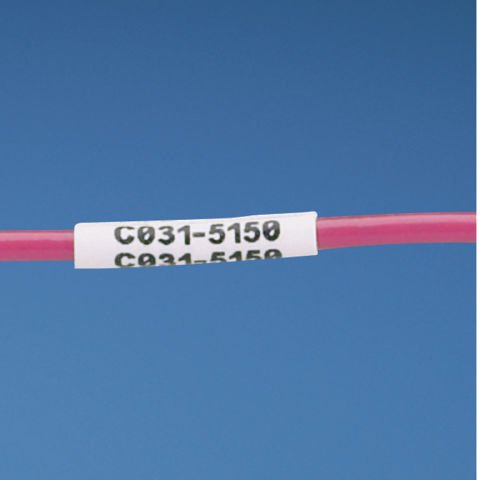 Beyaz, 12 delikli vinil kumaş etiket - 10 AWG teller, 125 / kaset, 1.00'' x 0.75'' .