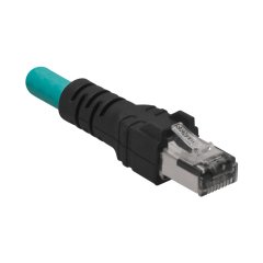IndustrialNet Cordset - M12 Erkek D-kod, Düz Bağlayıcı, RJ45 fişi, STP, TPE Ceket, Teal, 4M