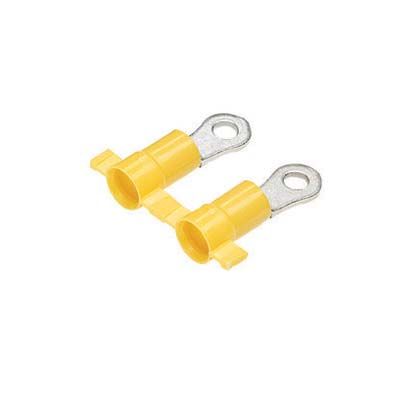 Ağır Hizmet Halka Terminali, vinil izoleli, plastik yalıtım, 16 kıvrım - 12 AWG, .05 stok ve 1/4'' damızlık boyutunu.