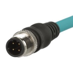 IndustrialNet Cordset - M12 Erkek D-kod Pigtail, Düz, STP, TPE Teal, 20M