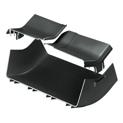 12x4 kanalına bağlandığı ve / veya bir düz yatay bir hareket 45 ° yukarı doğru açı oluşturmak için uygundur. Düz bir yatay vadede değişimi seviyesine dışında dikey 45 ° açı uydurma FROV4512X4BL ile kullanılır. Bölünmüş kapağı içerir.