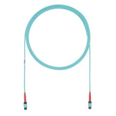 OM4 24 lif, Bağlantı, Plenum, 24F MPO Kadın 24F MPO Kadın, Metot B, optimize edilmiş IL, 98 ft, Aqua