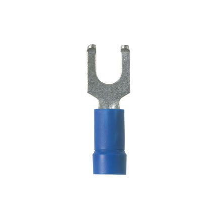 14 AWG, # 10 saplama boyutunu, yığın paketi - Flanşlı çatal terminal vinil, huni girişi, 16 yalıtılmıştır.