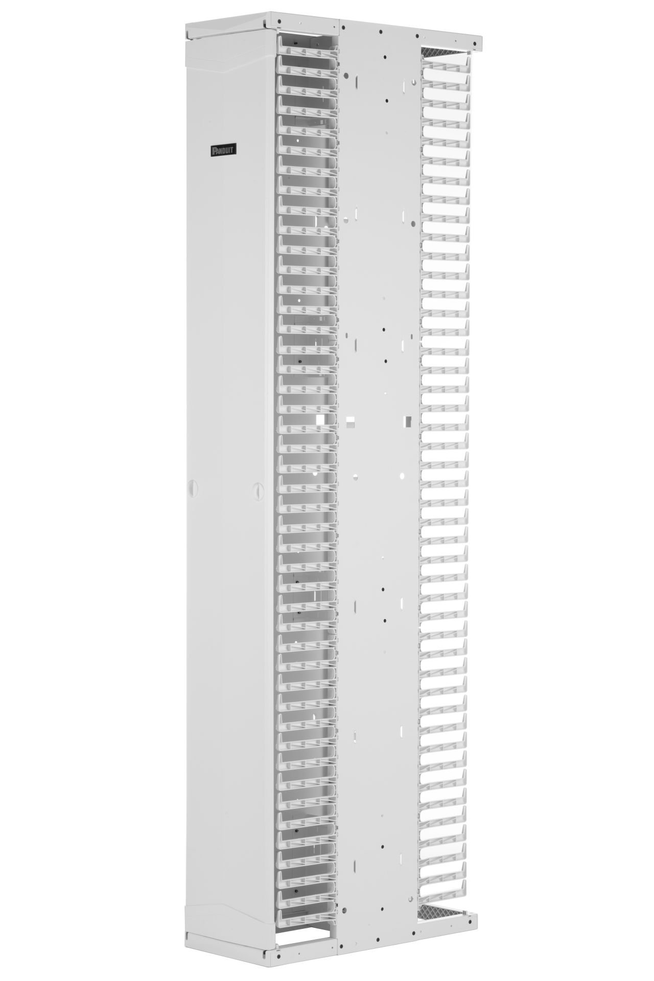 Panduit® Patchrunner® 2 Enhanced Dikey Kablo Yöneticisi çiftleri ultra yüksek yoğunluklu yeteneği ve eşsiz Sıfır RU yama özelliği ile çok yönlülük. kısmen monte edilmiş yöneticisi kolay bir kurulum ile dağıtım hızlandırmaya yardımcı olur. , Stee Çift tara