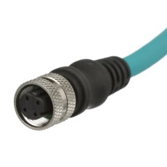 IndustrialNet Cordset - M12 Kadın D-kod Pigtail, Düz, STP, TPE Teal, 3M