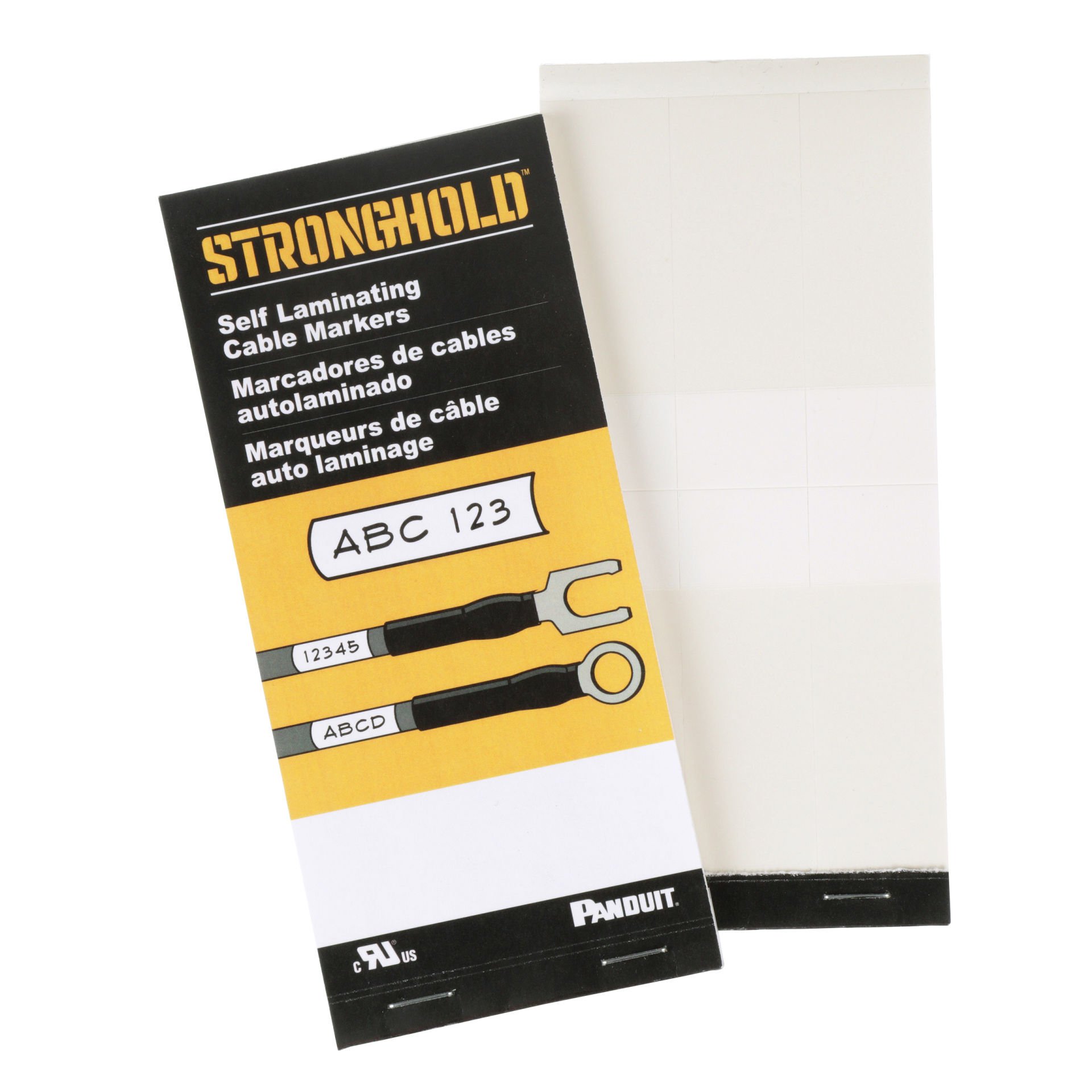 Boş Kendinden Laminasyon Yaz-On Kablo Marker Kitaplar vinil ve zor ortamlarda el yazısıyla efsaneleri korumak için lamine. 1,5 inç x 0.5in, kitap, Beyaz başına 180 belirteçleri.