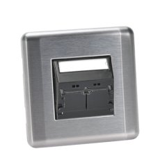 eğimli kepenkli Siyah çerçeveli Mini Com 86mm x 86mm paslanmaz çelik kaplamasını. İki Mini Com® Modülleri kabul eder.