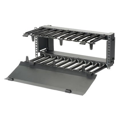 Panduit® PatchRunner® Yatay Kablo Yöneticisi düzenler ve herhangi bir standart EIA 19in (483mm), kabin veya dolap içinde bakır ve fiber ağ kabloları korur. Büyük ön parmak açıklıklar kolayca kurulum ti azaltarak, Kategori 6 ve 10G kablolarına uygun