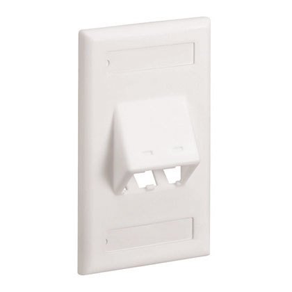 Mini Com Klasik serisi tek çete dikey kaplamasını eğimli, iki Mini-Com® Modülleri kabul etiket ve etiket kapağı içerir. Beyaz kapalı