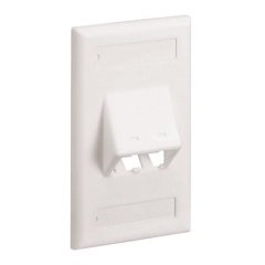 Mini Com Klasik serisi tek çete dikey kaplamasını eğimli, iki Mini-Com® Modülleri kabul etiket ve etiket kapağı içerir. Beyaz kapalı